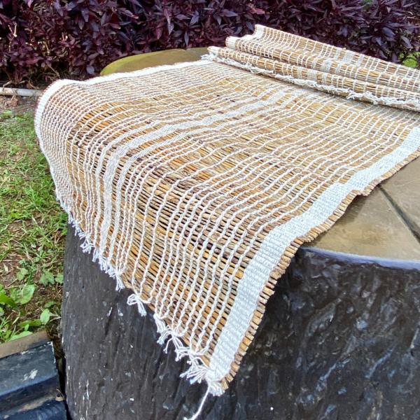 Natural Handloom Woven Eco Friendly Banana Fiber Runner(48x24Inches,Off White) freeshipping - fabartistry