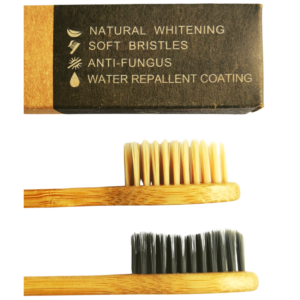 Natural Bamboo Toothbrush Set of 4 (2 Charcoal bristles, 2 Bamboo bristles) freeshipping - fabartistry