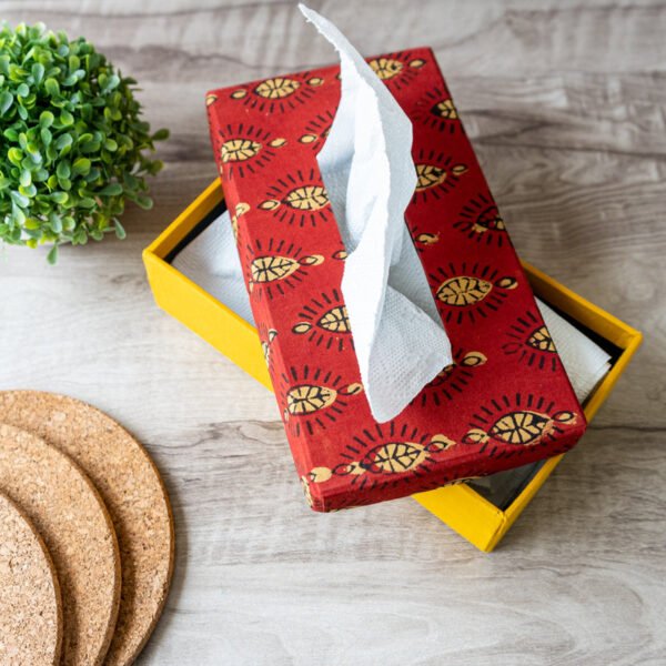 Eco-friendly Multipurpose Ajrak/Block printed Tissue Box