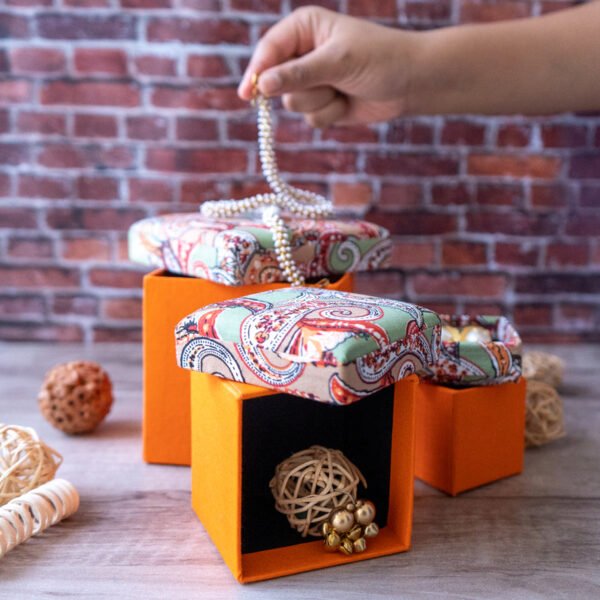 Eco-friendly Multipurpose Ajrak/Block printed Storage Boxes Pack of 3