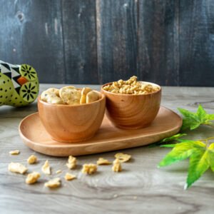 Neem Wood Snack Bowls with a Serving Tray