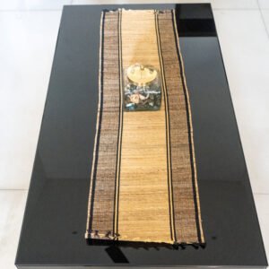 Handmade Banana Fiber Dining Table Runner 1 Piece, Black Colour