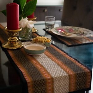 Buy Black Colour Dining Table Mat, Runner & Coasters Set of 13pc