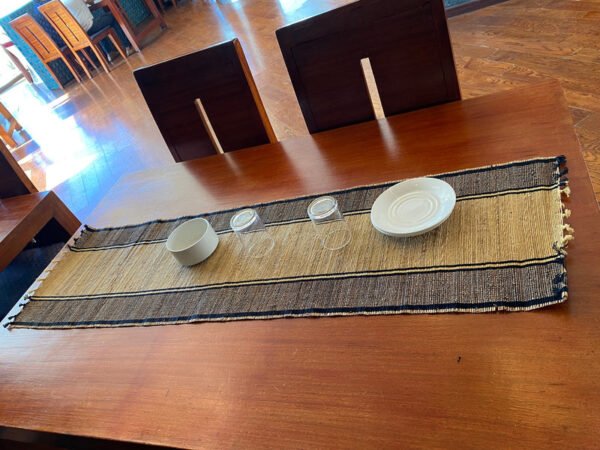 Handmade Banana Fiber Dining Table Runner 1 Piece, Black Colour