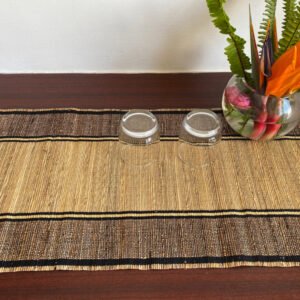 Handmade Banana Fiber Dining Table Runner 1 Piece, Black Colour